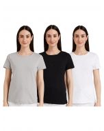 Amazon Brand - Symbol Women's Cotton Stretch Regular Fit T-Shirt (Pack of 3)