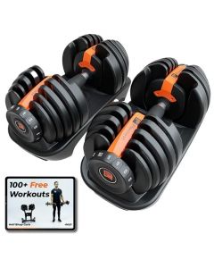 Flexnest Adjustable Iron Dumbbells Set, Designed-in-Germany, Easy Weight Adjustment (2.5Kg-24Kg), Home Workout, Gym Exercise Set For Men & Women, 24Kg, Set of 2 (Black)