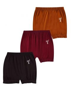 GUIDE Women's Cotton Bloomers (Pack of 3) (PLAIN_BLOOMER_BRN_MER_SNF_3PCS-55_BROWN::MEROON::SNUF_5XS)